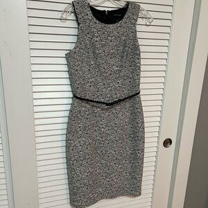 White House Black Market Lace Gray Midi Dress